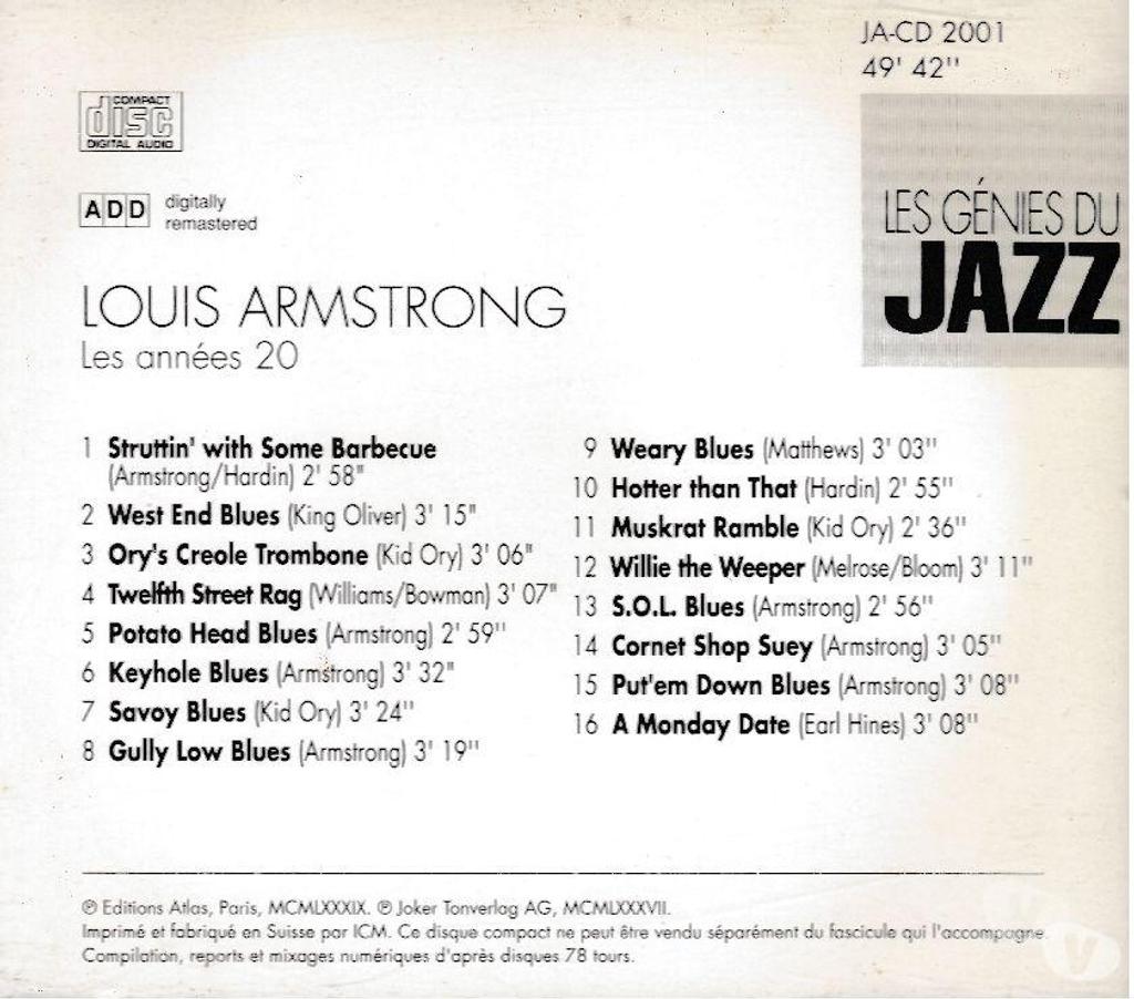 CDs Hauts-de-Seine Antony - 92160 - Photos Vivastreet CD Louis Armstrong Les Années 20