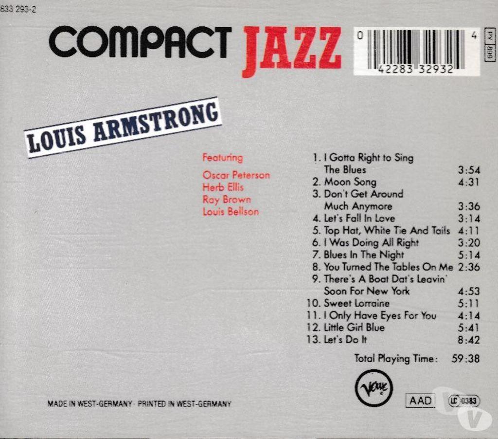 CDs Hauts-de-Seine Antony - 92160 - Photos Vivastreet CD Louis Armstrong Collection Compact Jazz