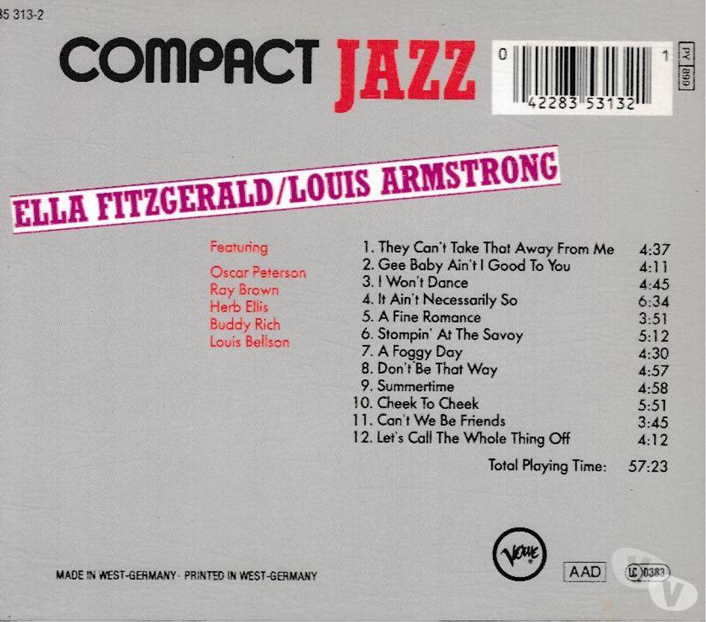 CDs Hauts-de-Seine Antony - 92160 - Photos Vivastreet CD Ella Fitzgerald & Louis Armstrong Collection Compact Jazz