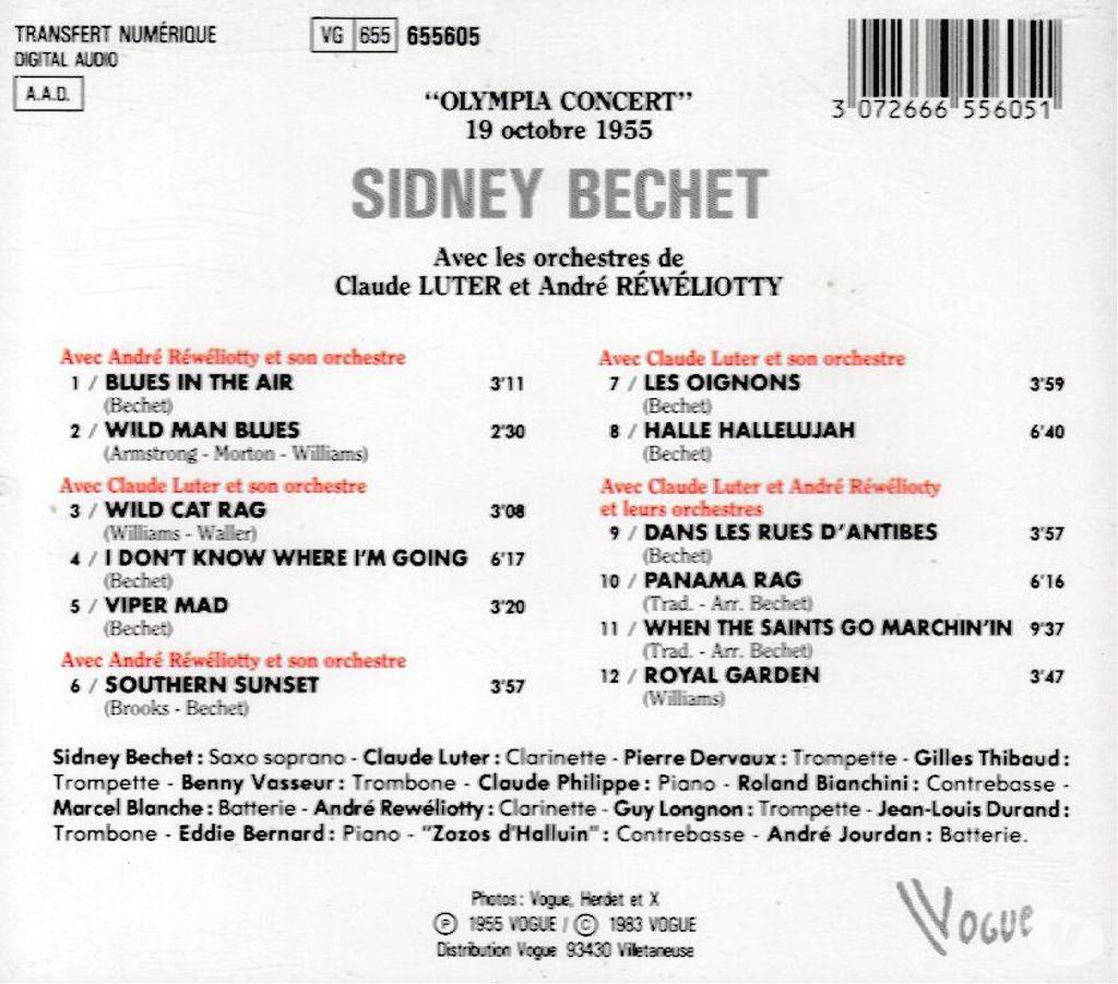 CDs Hauts-de-Seine Antony - 92160 - Photos Vivastreet CD Sidney Bechet Olympia Concert 19 Octobre 1955