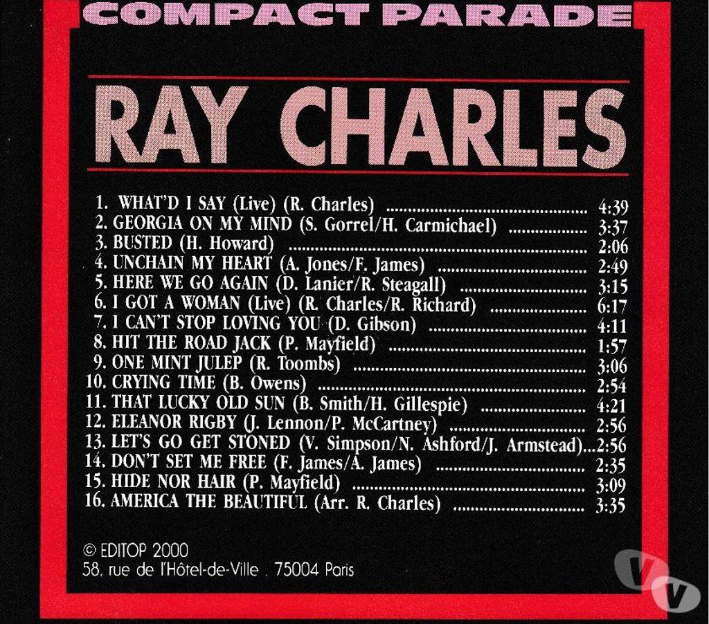 CDs Hauts-de-Seine Antony - 92160 - Photos Vivastreet CD Ray Charles Compact Parade