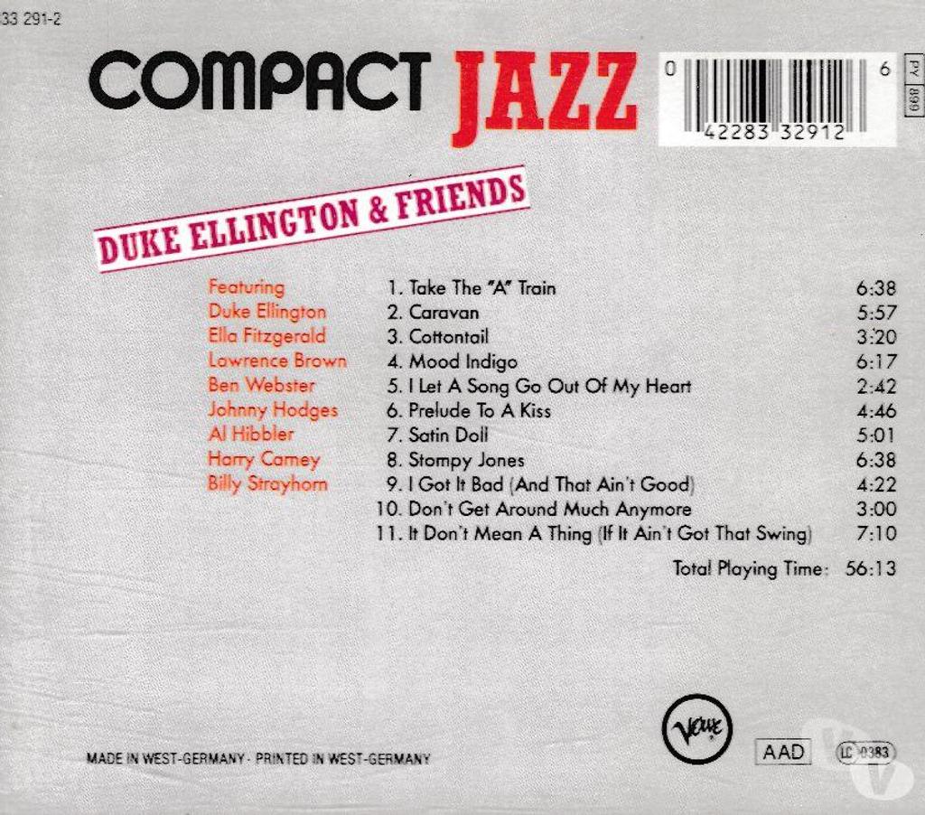 CDs Hauts-de-Seine Antony - 92160 - Photos Vivastreet CD Duke Ellington & Friends (Fitzgerald, Brown, Webster,...)