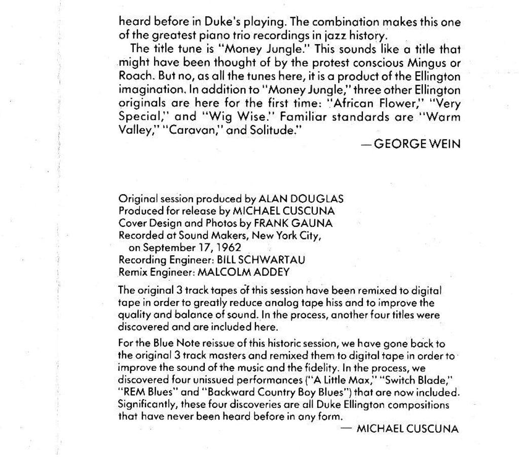 CDs Hauts-de-Seine Antony - 92160 - Photos Vivastreet CD Duke Ellington, Charles Mingus, Max Roach - Money Jungle