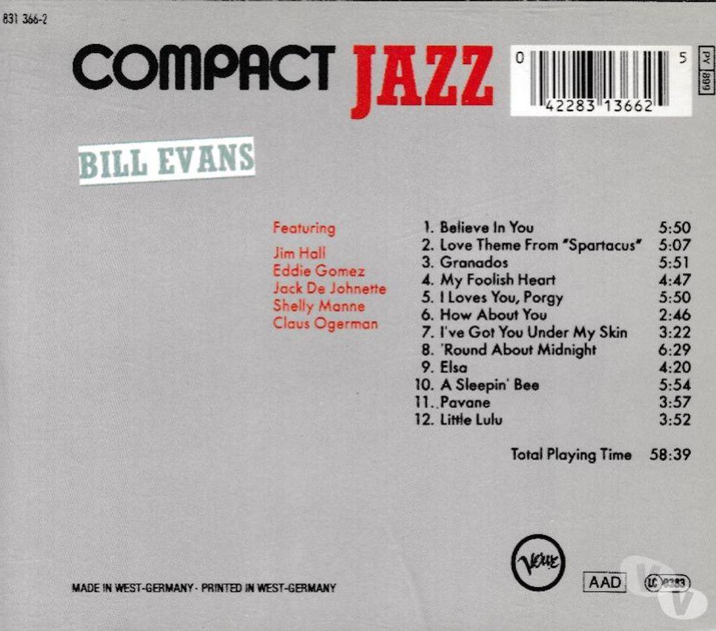 CDs Hauts-de-Seine Antony - 92160 - Photos Vivastreet CD Bill Evans Collection Compact Jazz