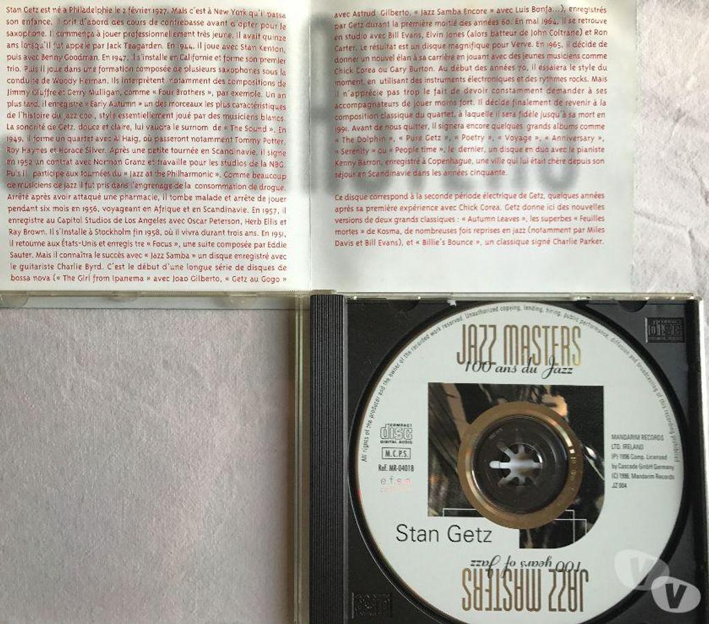 CDs Hauts-de-Seine Antony - 92160 - Photos Vivastreet CD Stan Getz Jazz Masters (100 Ans De Jazz)