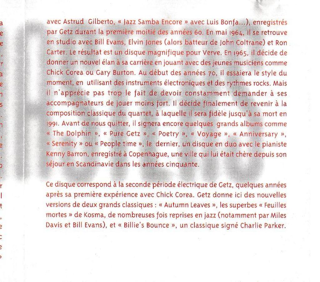 CDs Hauts-de-Seine Antony - 92160 - Photos Vivastreet CD Stan Getz Jazz Masters (100 Ans De Jazz)