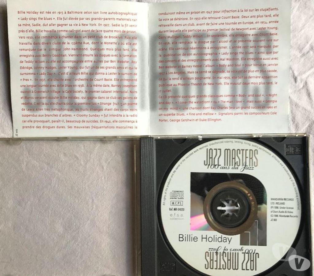 CDs Hauts-de-Seine Antony - 92160 - Photos Vivastreet CD Billie Holiday Jazz Masters (100 Ans De Jazz)