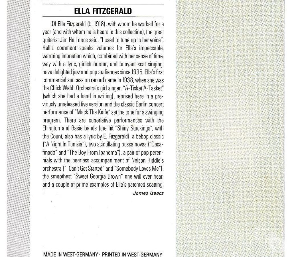 CDs Hauts-de-Seine Antony - 92160 - Photos Vivastreet CD Ella Fitzgerald - Collection Compact Jazz