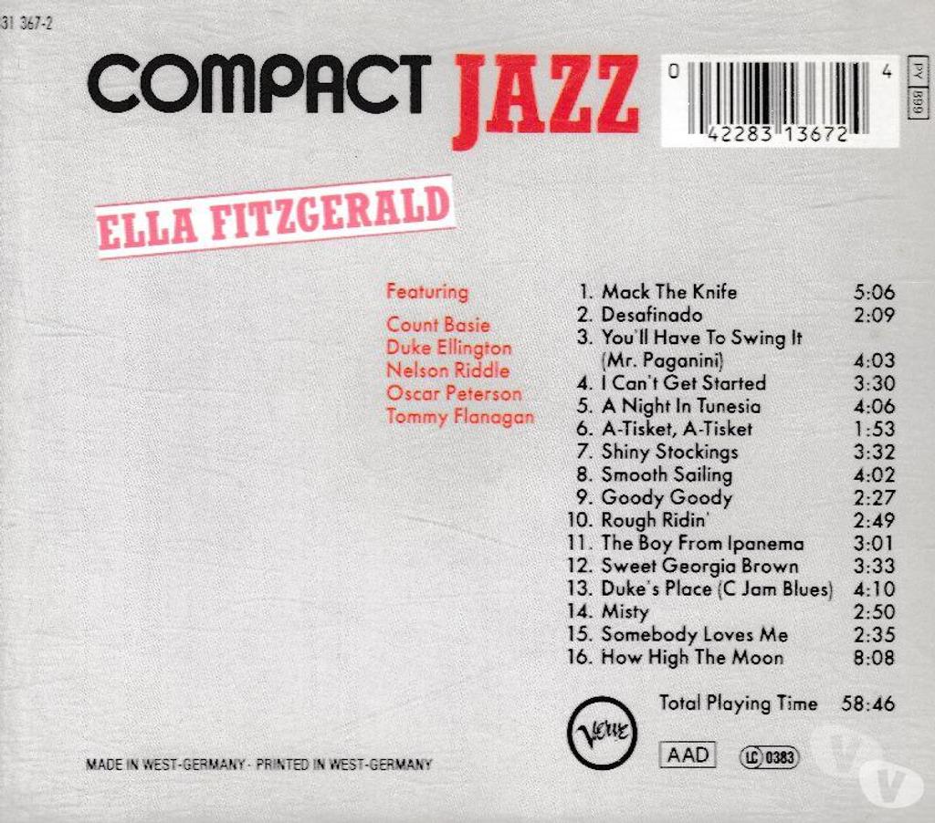 CDs Hauts-de-Seine Antony - 92160 - Photos Vivastreet CD Ella Fitzgerald - Collection Compact Jazz