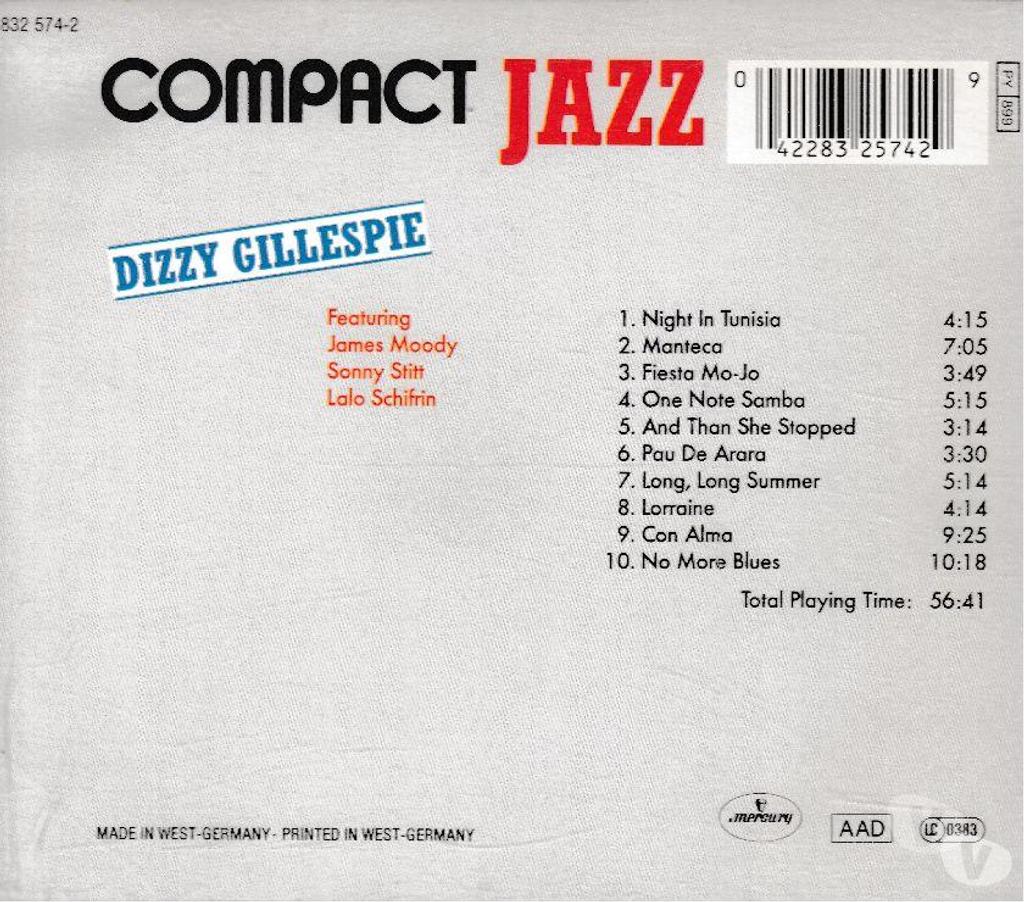 CDs Hauts-de-Seine Antony - 92160 - Photos Vivastreet CD Dizzy Gillespie - Collection Compact Jazz