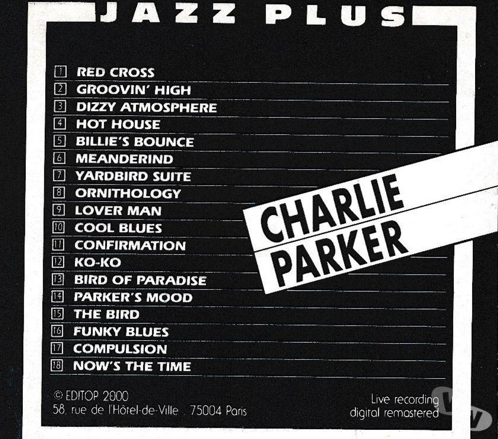 CDs Hauts-de-Seine Antony - 92160 - Photos Vivastreet CD Charlie Parker - Jazz Plus
