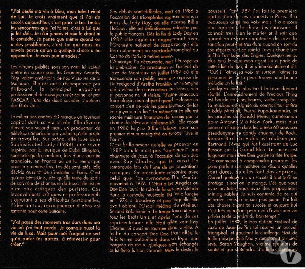 CDs Hauts-de-Seine Antony - 92160 - Photos Vivastreet CD Dee Dee Bridgewater
