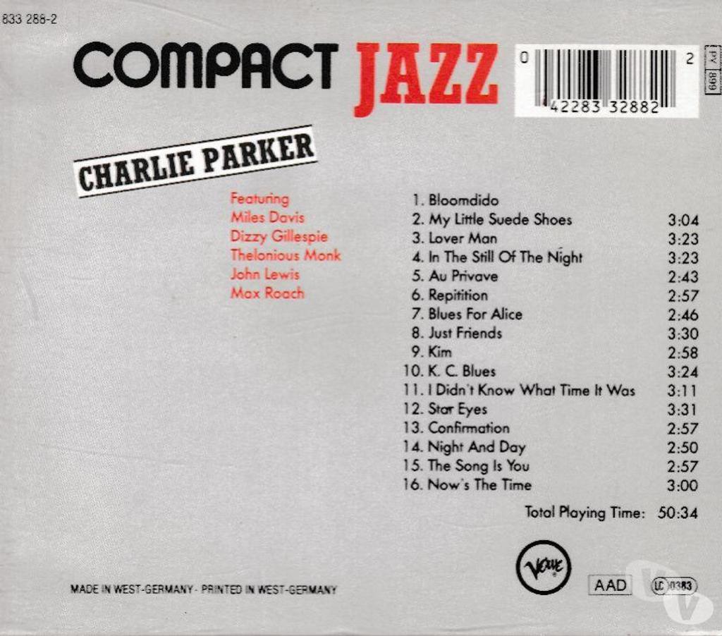 CDs Hauts-de-Seine Antony - 92160 - Photos Vivastreet CD Charlie Parker Collection Compact Jazz