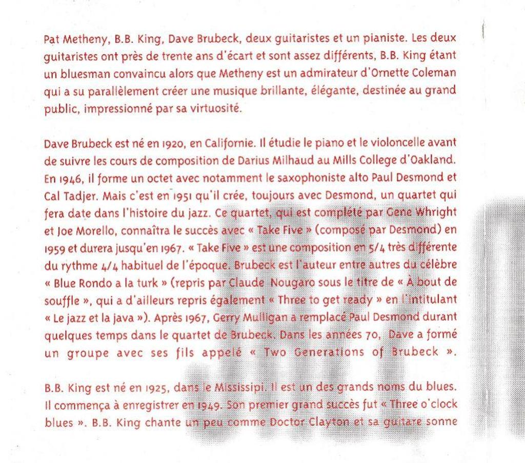 CDs Hauts-de-Seine Antony - 92160 - Photos Vivastreet CD Pat Metheny, B.B. King, Dave Brubeck Concert Midem Cannes