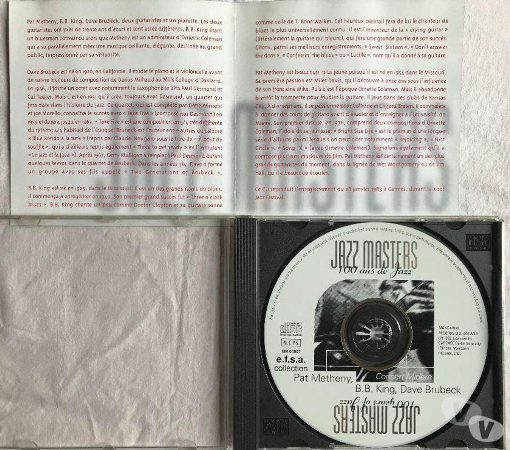 CDs Hauts-de-Seine Antony - 92160 - Photos Vivastreet CD Pat Metheny, B.B. King, Dave Brubeck Concert Midem Cannes
