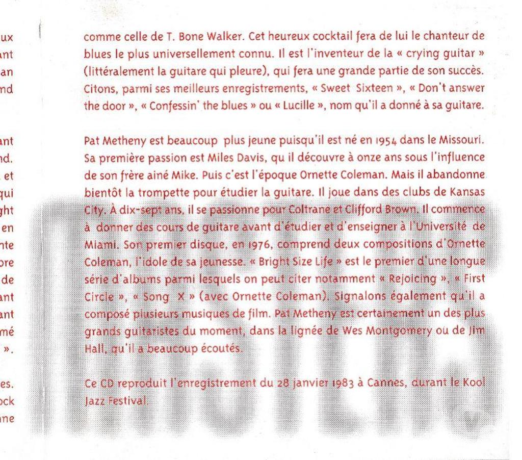 CDs Hauts-de-Seine Antony - 92160 - Photos Vivastreet CD Pat Metheny, B.B. King, Dave Brubeck Concert Midem Cannes