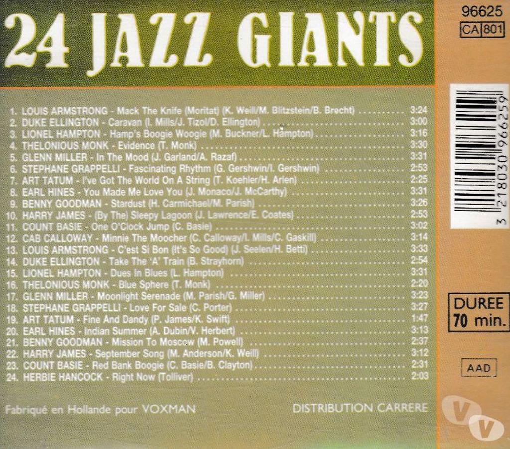 CDs Hauts-de-Seine Antony - 92160 - Photos Vivastreet CD 24 Jazz Giants