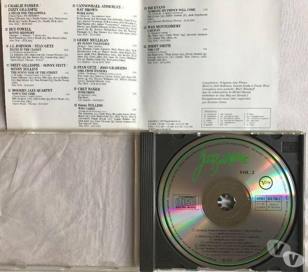CDs Hauts-de-Seine Antony - 92160 - Photos Vivastreet CD Jazz En Verve Vol. 2 - Bop & Jazz Moderne