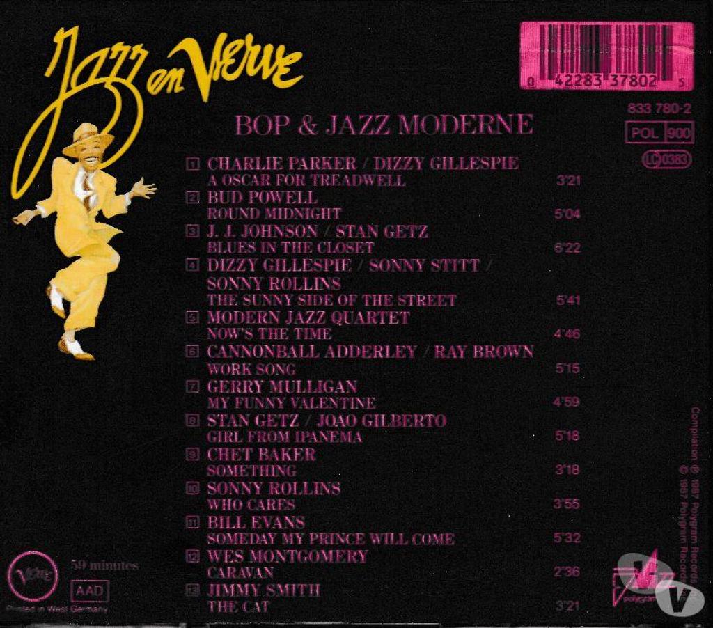 CDs Hauts-de-Seine Antony - 92160 - Photos Vivastreet CD Jazz En Verve Vol. 2 - Bop & Jazz Moderne