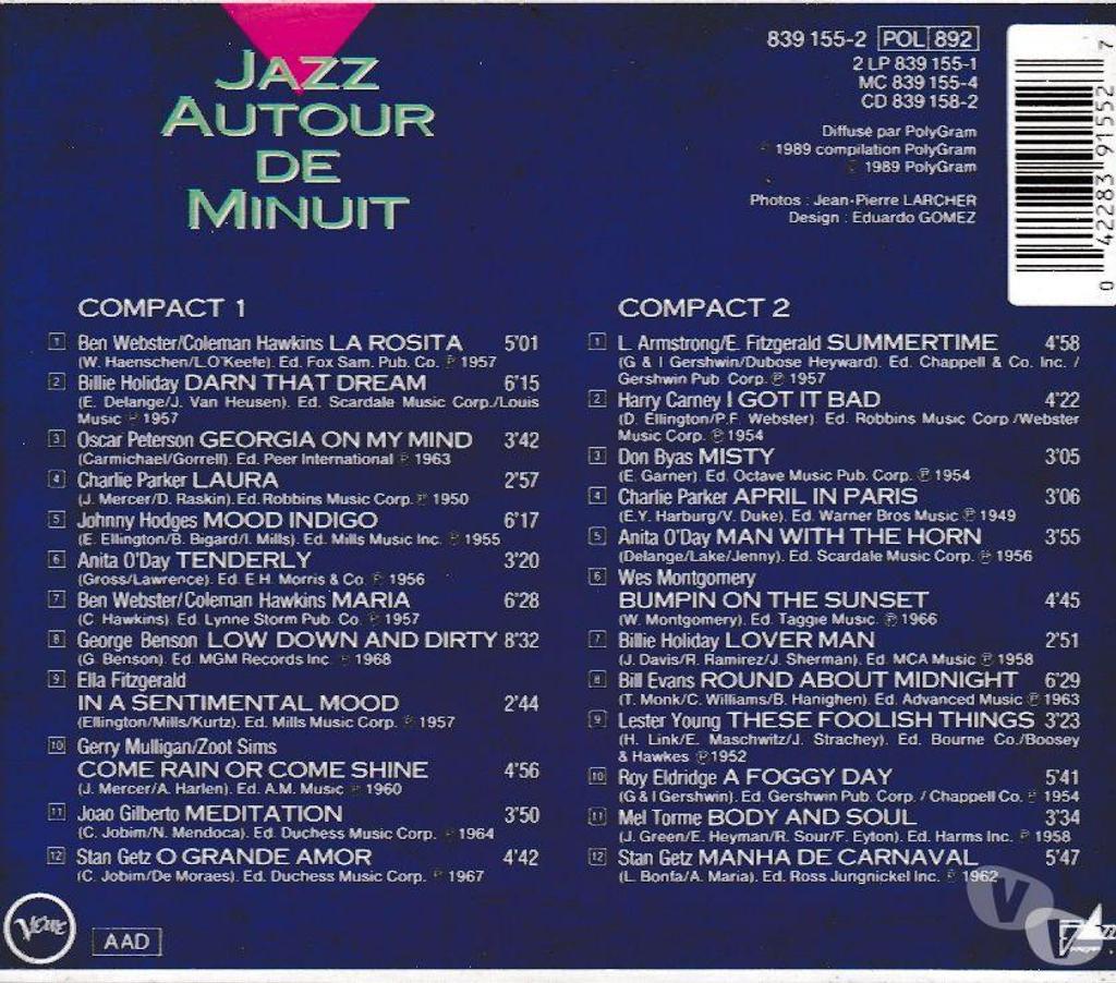 CDs Hauts-de-Seine Antony - 92160 - Photos Vivastreet CD Jazz Autour De Minuit Les Musiques Les Plus Sensuelles de