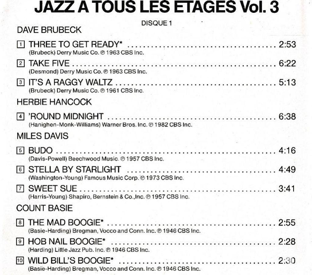 CDs Hauts-de-Seine Antony - 92160 - Photos Vivastreet CD Jazz A Tous Les Étages (Vol.3)
