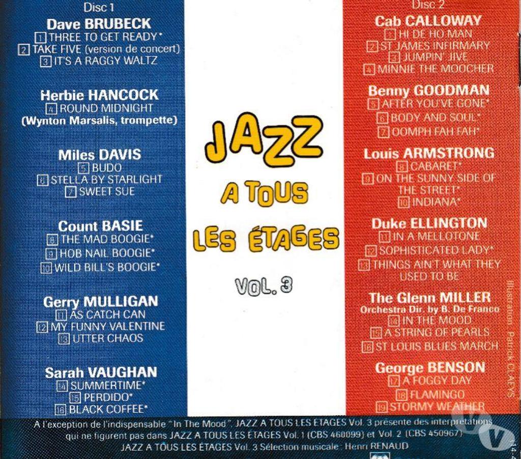 CDs Hauts-de-Seine Antony - 92160 - Photos Vivastreet CD Jazz A Tous Les Étages (Vol.3)