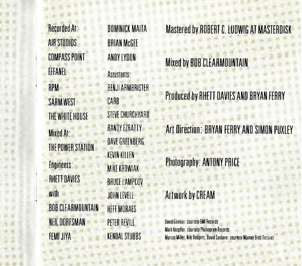 CDs Hauts-de-Seine Antony - 92160 - Photos Vivastreet CD Bryan Ferry - Boys And Girls
