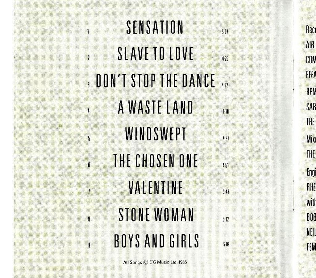 CDs Hauts-de-Seine Antony - 92160 - Photos Vivastreet CD Bryan Ferry - Boys And Girls