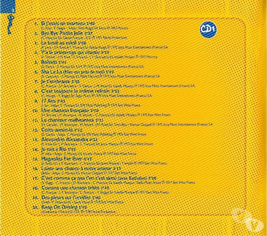 CDs Hauts-de-Seine Antony - 92160 - Photos Vivastreet CD Claude François (Double Disque)