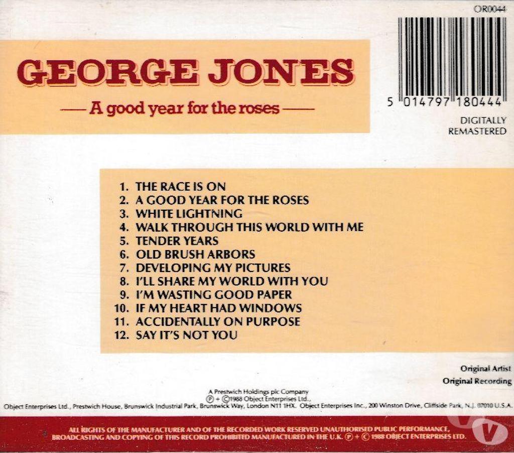 CDs Hauts-de-Seine Antony - 92160 - Photos Vivastreet CD George Jones - A Good Year Fot The Roses