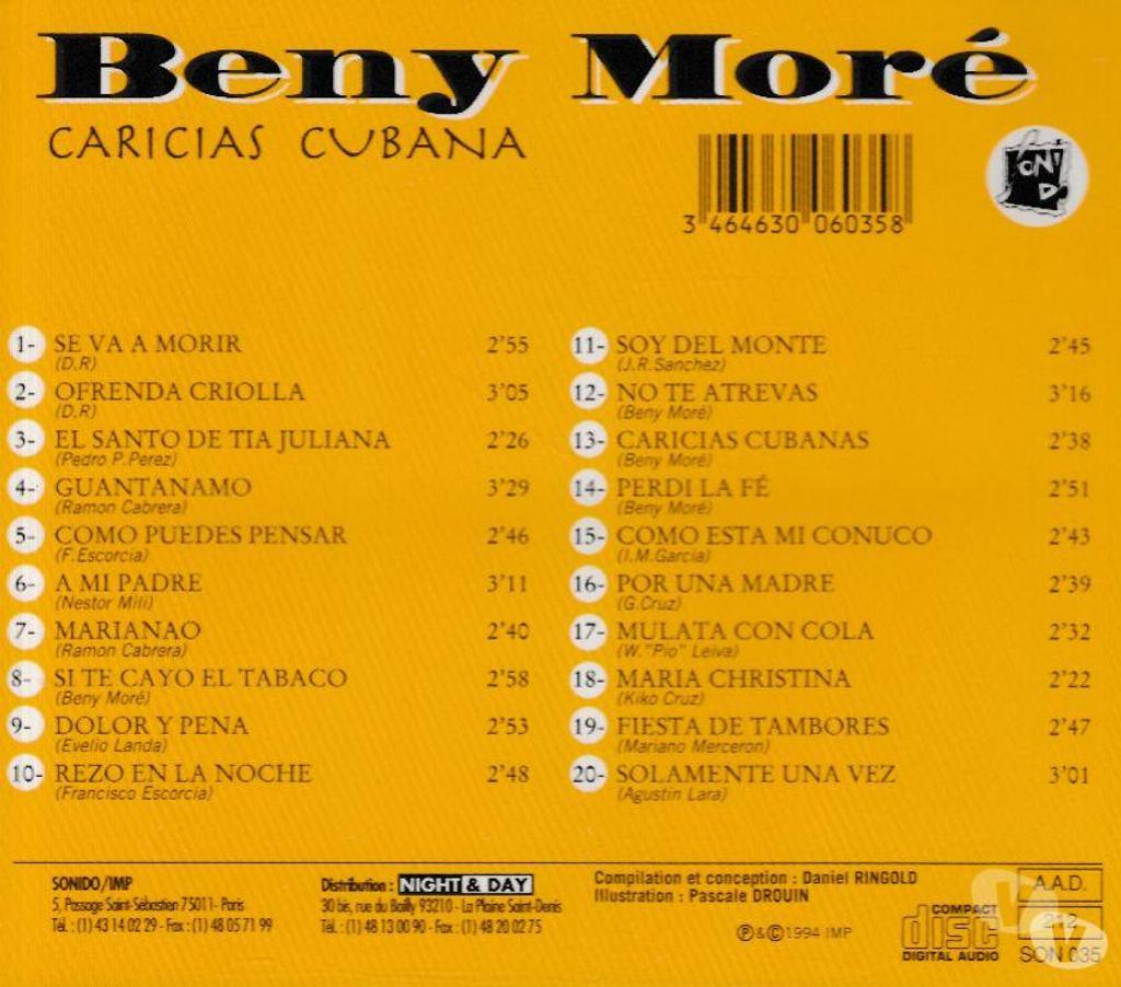 CDs Hauts-de-Seine Antony - 92160 - Photos Vivastreet CD Beny Moré - Caricias Cubana