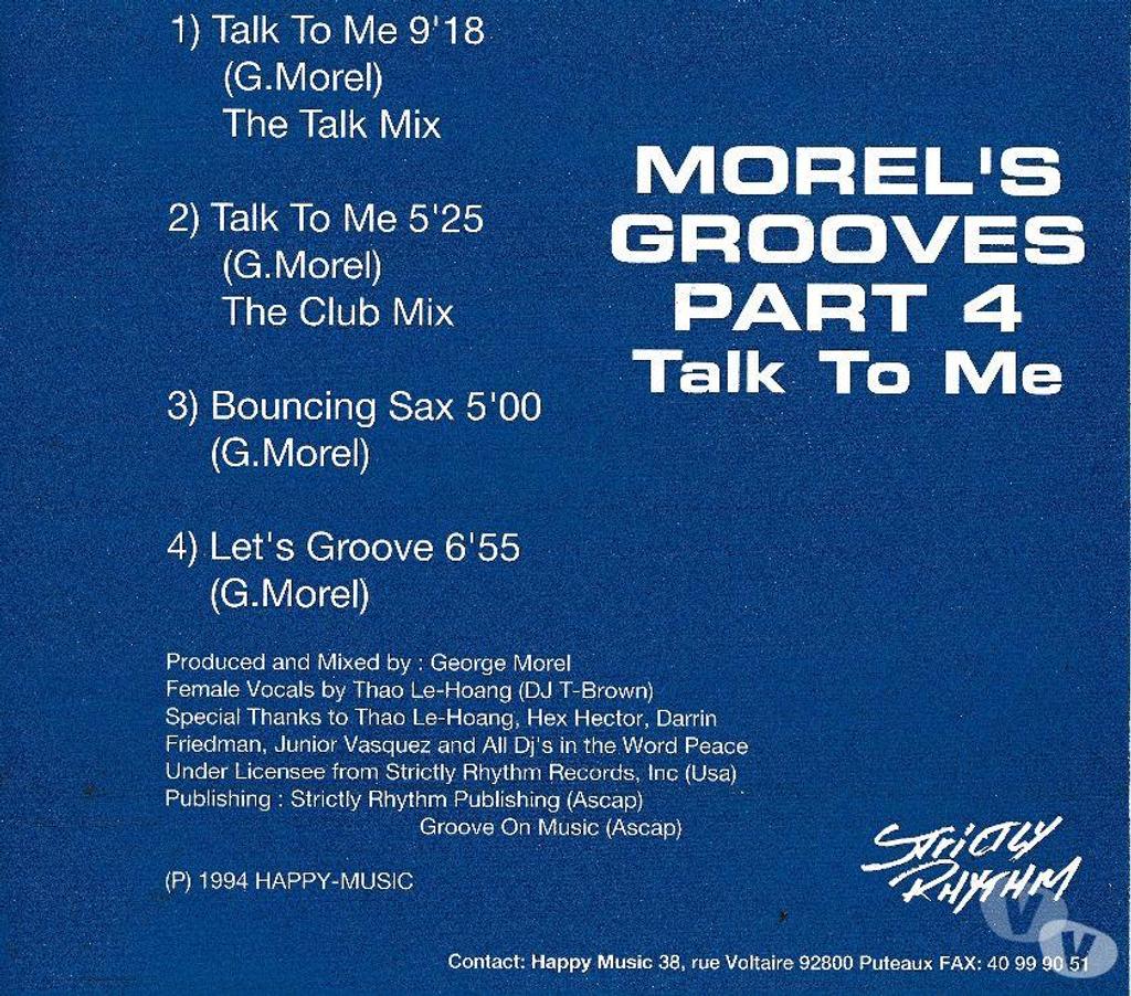 CDs Hauts-de-Seine Antony - 92160 - Photos Vivastreet CD George Morel Morel’s Grooves Part 4 - Talk To Me (Underg