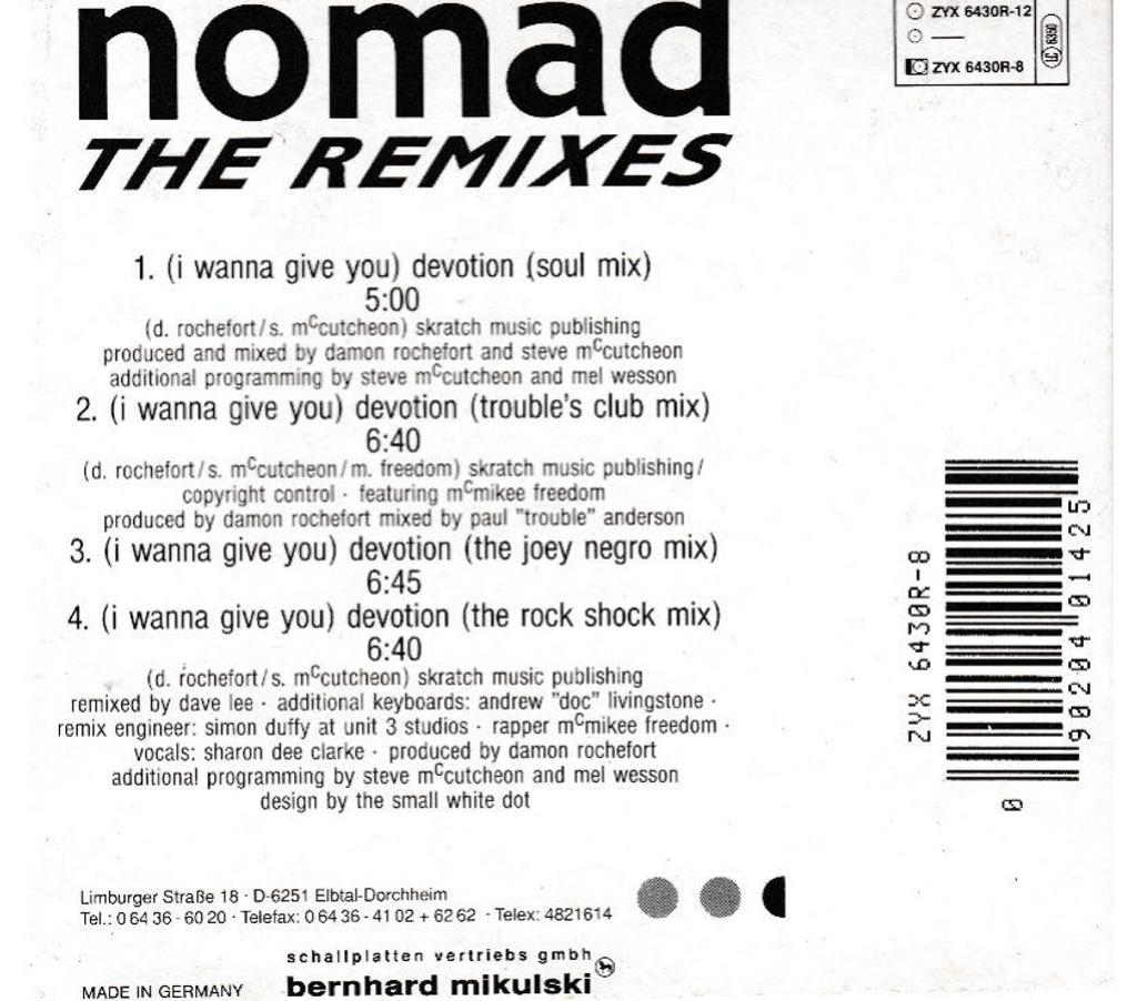 CDs Hauts-de-Seine Antony - 92160 - Photos Vivastreet CD Nomad - (I Wanna Give You) Devotion (The Remixes)