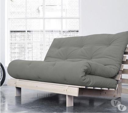Ameublement & art de la table Tourcoing Nord - Photos Vivastreet Canapé convertible + futon ELLEN 140x200 pin naturel vernis