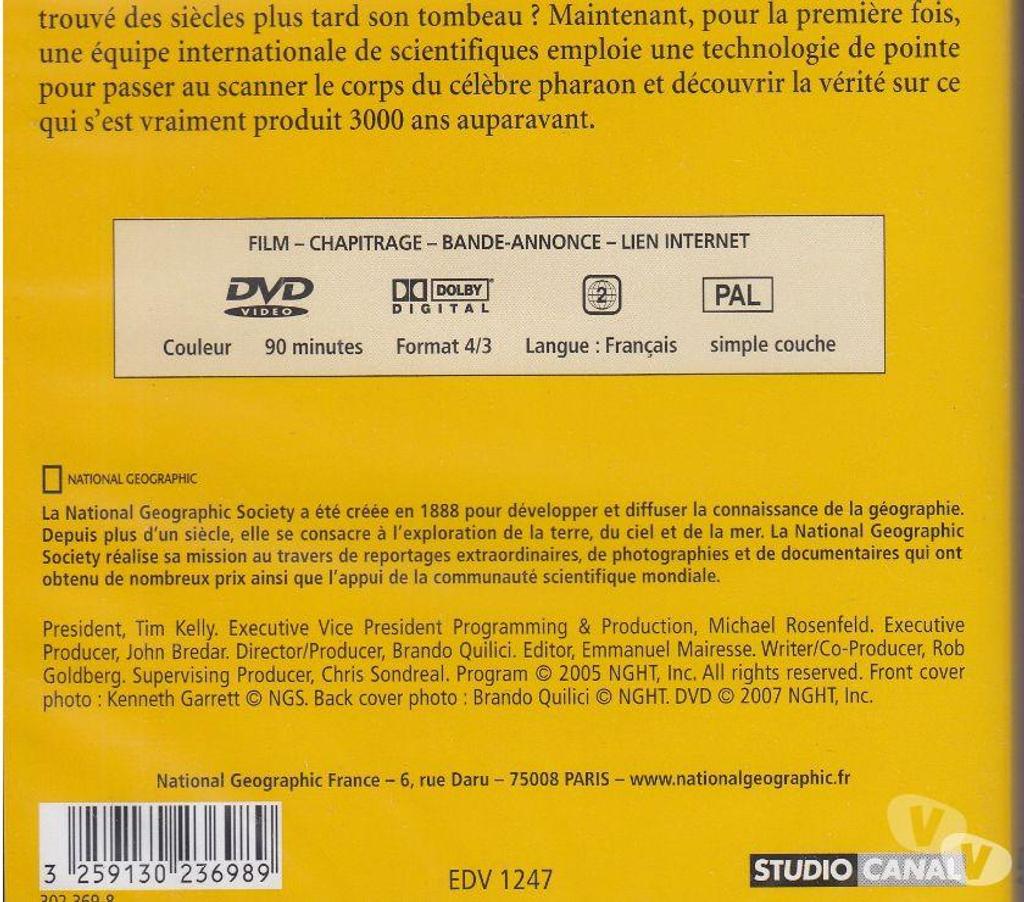 DVD occasion Hauts-de-Seine Antony - 92160 - Photos Vivastreet DVD La Vérité Sur Toutankhamon - National Geographic