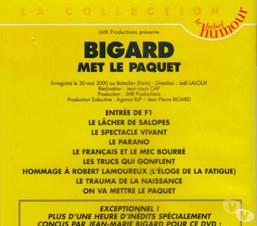 DVD occasion Hauts-de-Seine Antony - 92160 - Photos Vivastreet DVD Bigard Met Le Paquet - Enregistré au Bataclan Paris