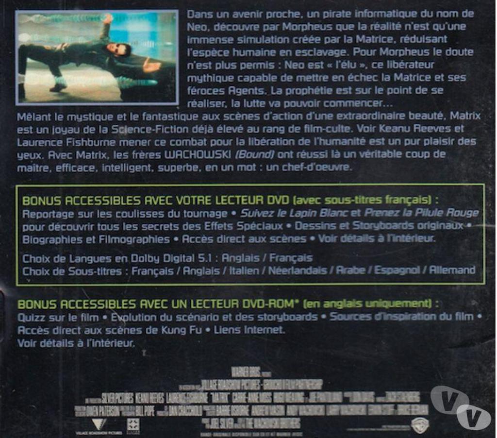 DVD occasion Hauts-de-Seine Antony - 92160 - Photos Vivastreet DVD Matrix (The Matrix) - Wachowski