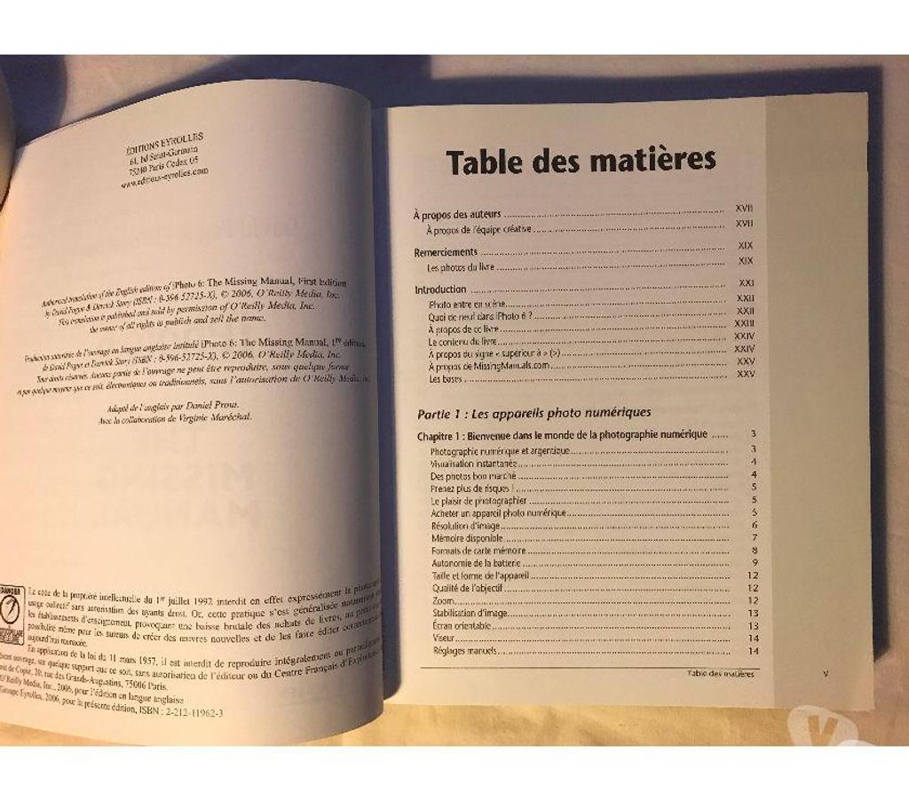 Livres occasion Hauts-de-Seine Antony - 92160 - Photos Vivastreet Livre: Iphoto 6 - Le manuel pour le logiciel Apple