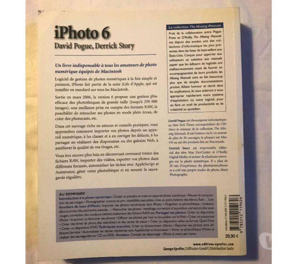 Livres occasion Hauts-de-Seine Antony - 92160 - Photos Vivastreet Livre: Iphoto 6 - Le manuel pour le logiciel Apple