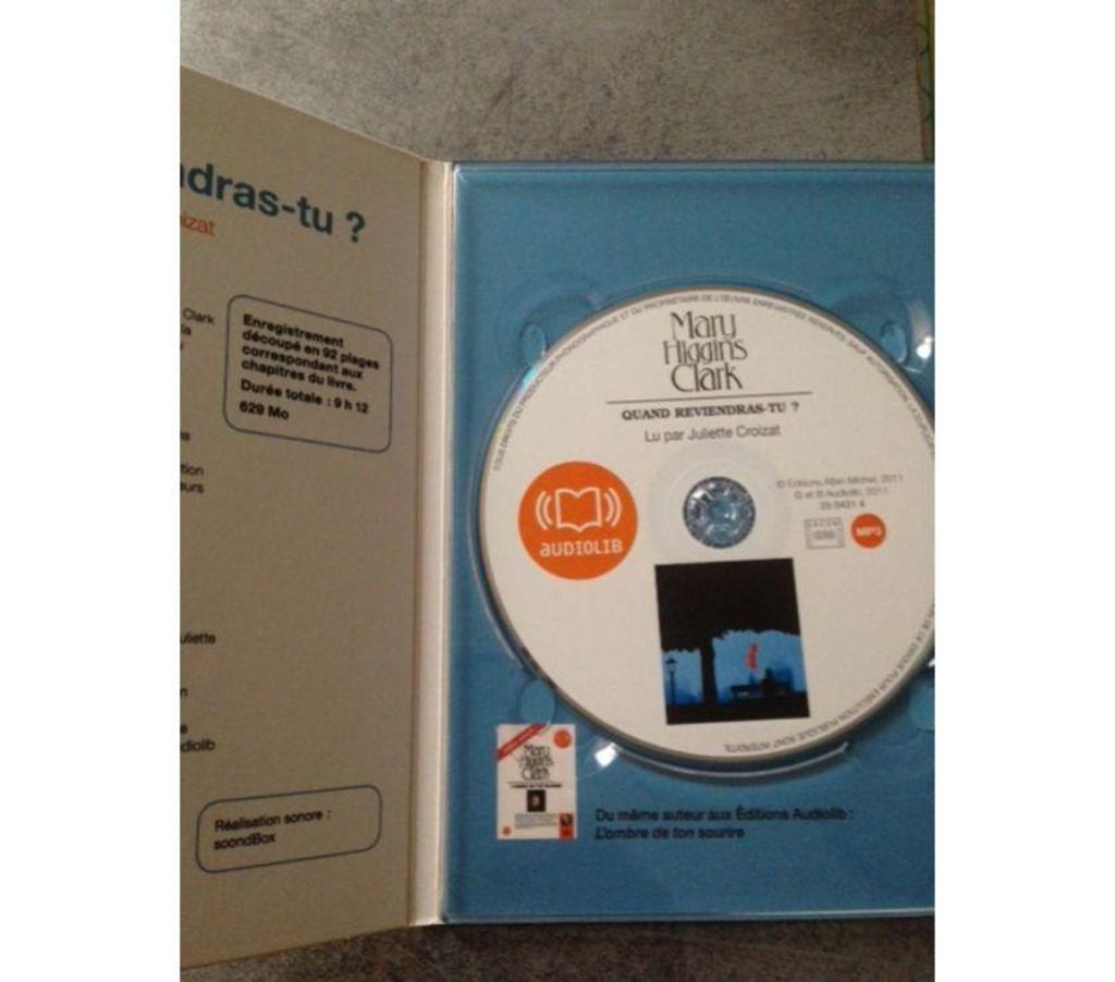 CDs Seine-et-Marne Meaux - 77100 - Photos Vivastreet Livre AUDIOLIB "Quand reviendras-tu" Mary Higgins Clark 