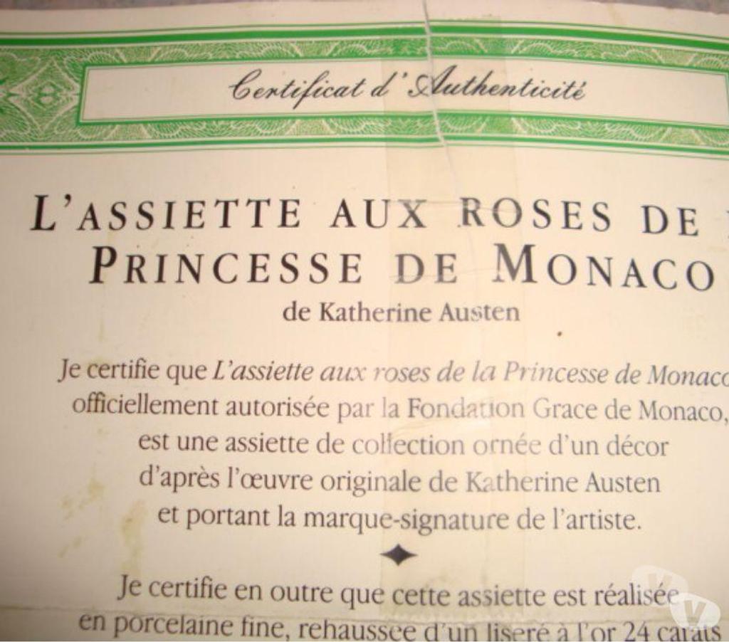 Collection Rhône Villeurbanne - 69100 - Photos Vivastreet L'ASSIETTE AUX ROSES DE LA PRINCESSE DE MONACO