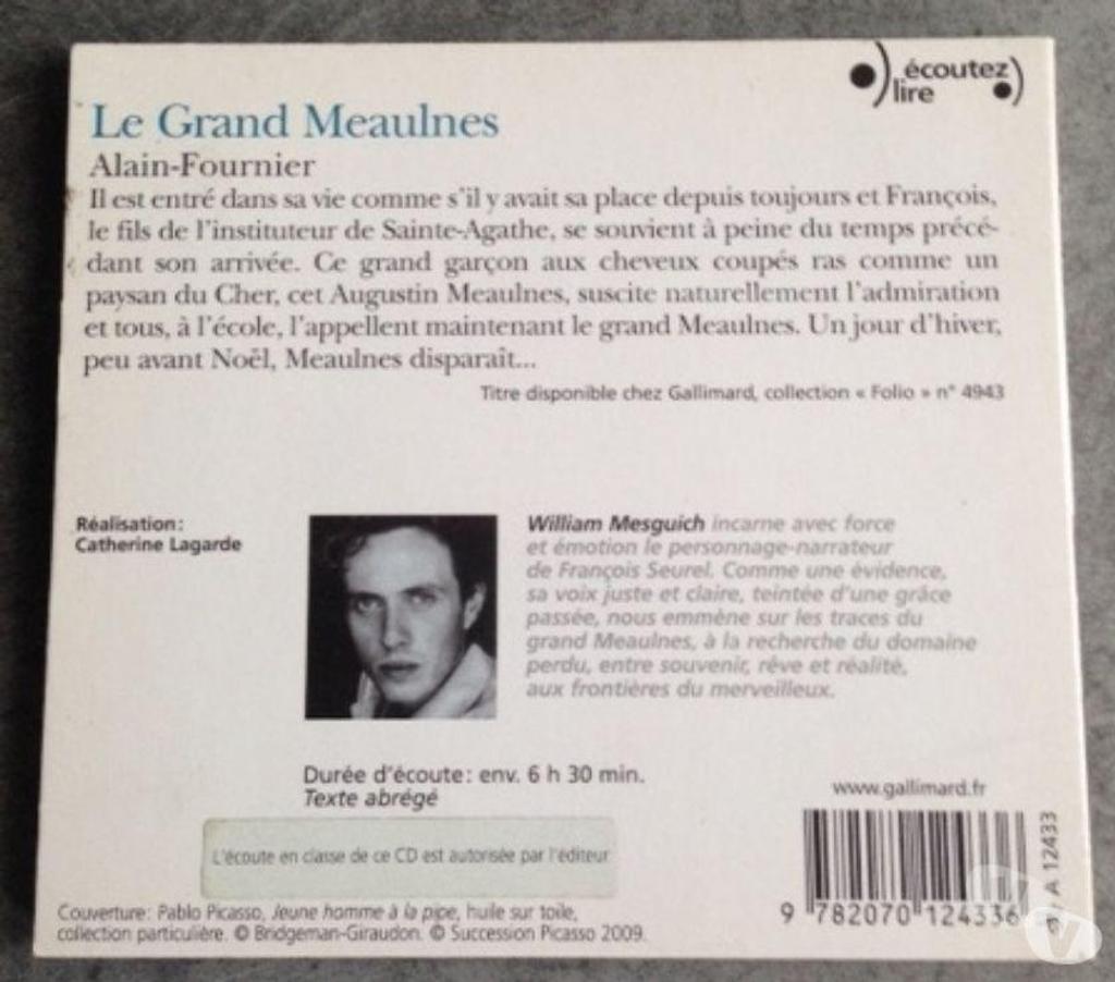CDs Seine-et-Marne Meaux - 77100 - Photos Vivastreet LIVRE AUDIO "Le Grand Meaulnes"