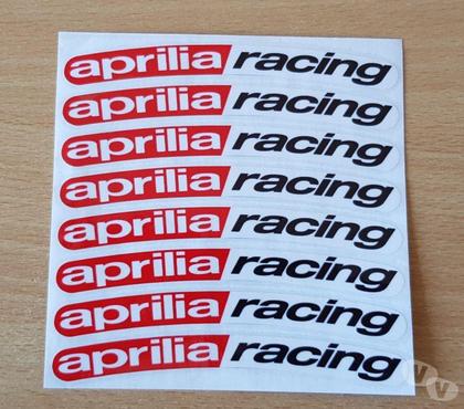 Accessoires moto d'occasion Carnon Hérault - Photos Vivastreet autocollant sticker de jante x8 Aprilia racing 13x1 cm