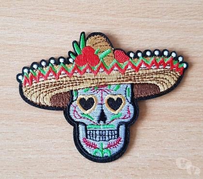 Collections Carnon Hérault - Photos Vivastreet ecusson brodé tête de mort mexicaine sombrero 10,5x8 cm t