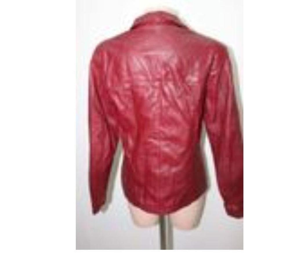 Vêtements occasion Bouches-du-Rhône Aix en Provence - Photos Vivastreet VESTE FEMME CUIR 100 % ROUGE BORDEAUX GEORGE MARTHA T 40 