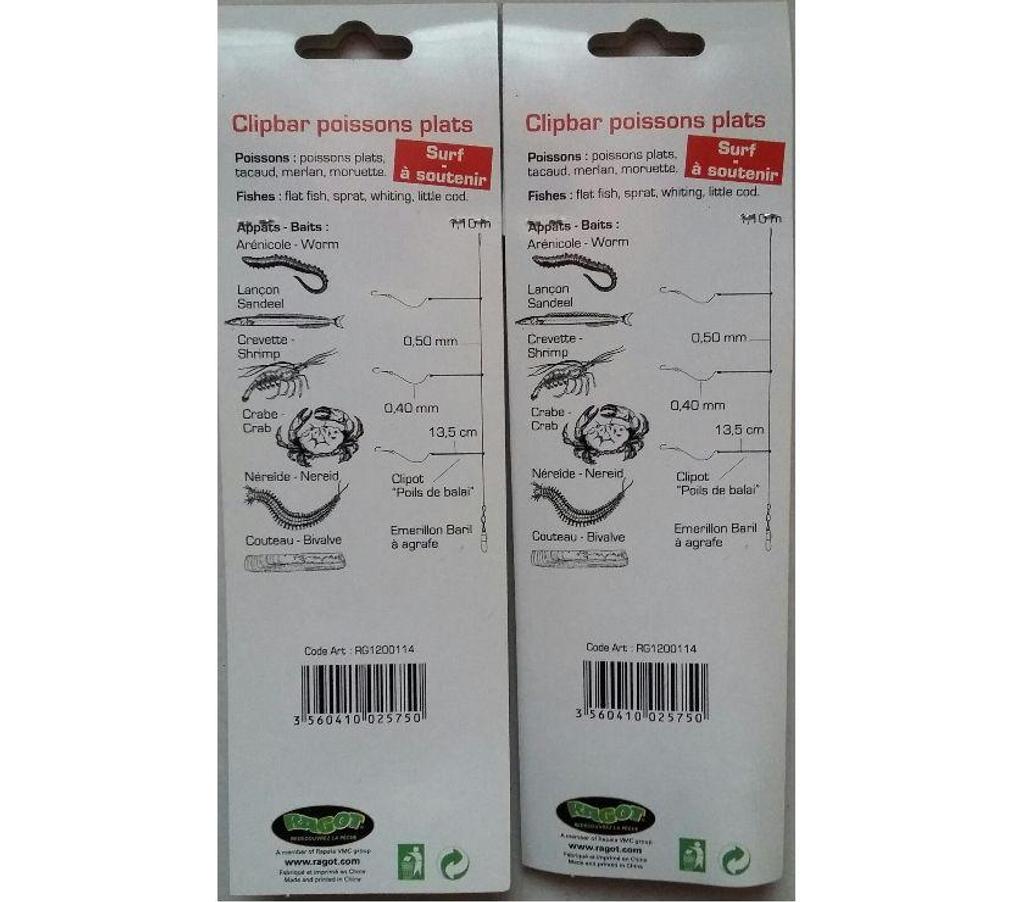 Matériel de sport Lot-et-Garonne Villeneuve sur Lot - 47300 - Photos Vivastreet 6 bas de ligne RAGOT Clipbar poissons plats NEUFS
