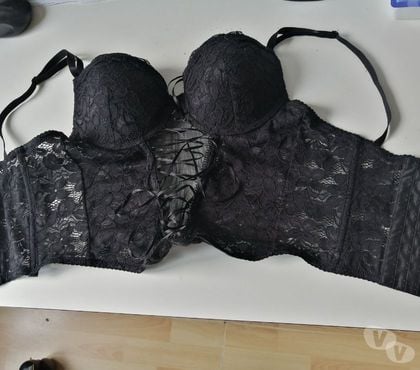 Vêtements occasion Bernes sur Oise Val-d'Oise - Photos Vivastreet Black Bustier Guêpière CALIN Dentelles Taille 85C Neuf