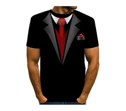 Vêtements occasion Aix en Provence Aix en Provence - Photos Vivastreet TEE-SHIRT IMPRIME COSTUME CRAVATE MANCHES COURTES COL ROND