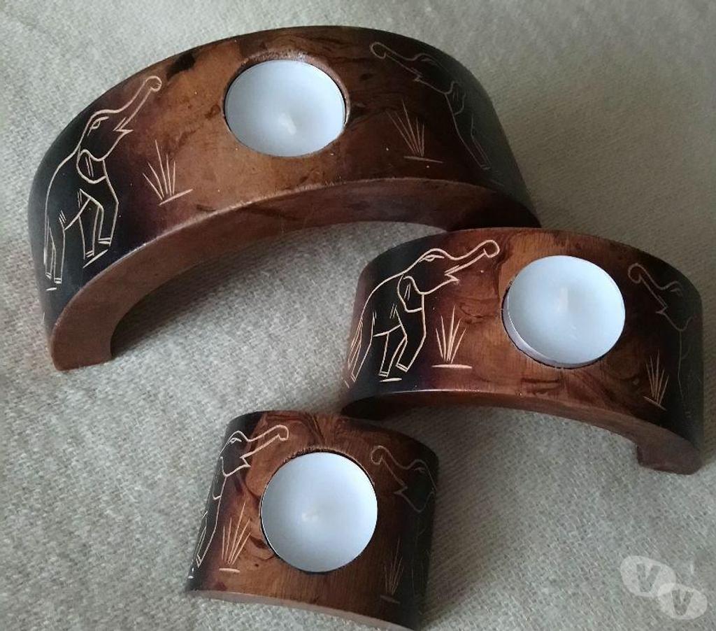 Décoration - art Seine-Saint-Denis La Courneuve - 93120 - Photos Vivastreet 3 bougeoirs en bois