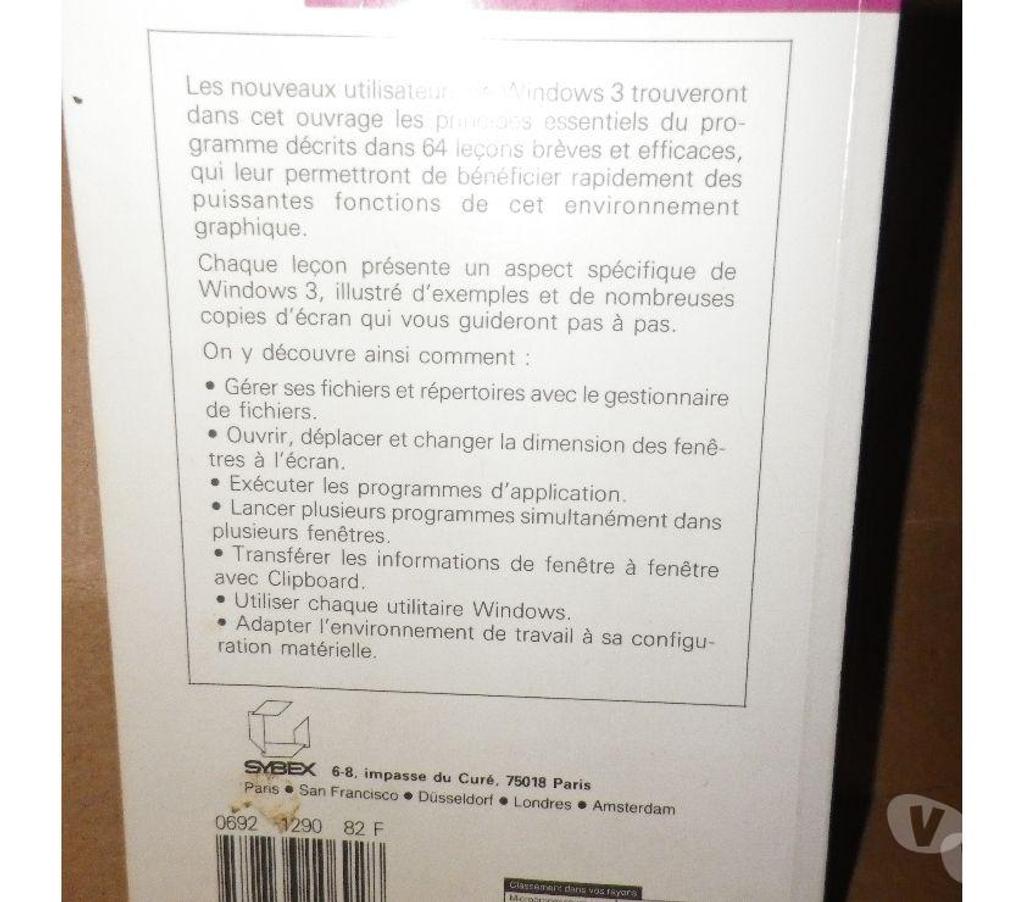 Livres occasion Yvelines Bois d'Arcy - 78390 - Photos Vivastreet Microsoft Windows 3 Mode D'emploi